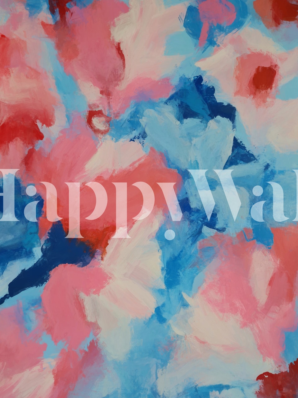 Abstract pink and blue floral pattern wallpaper