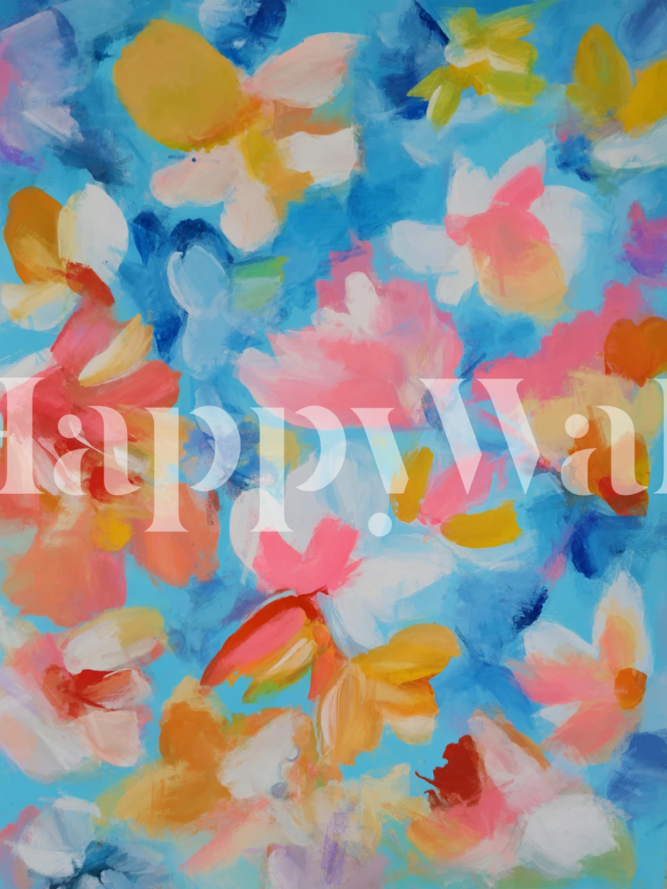 Blomsterdesign tapet i en glad indstilling