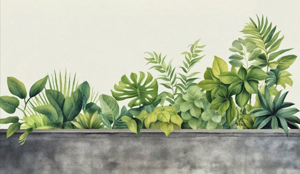 Urban Gardening Tropical Green Watercolor