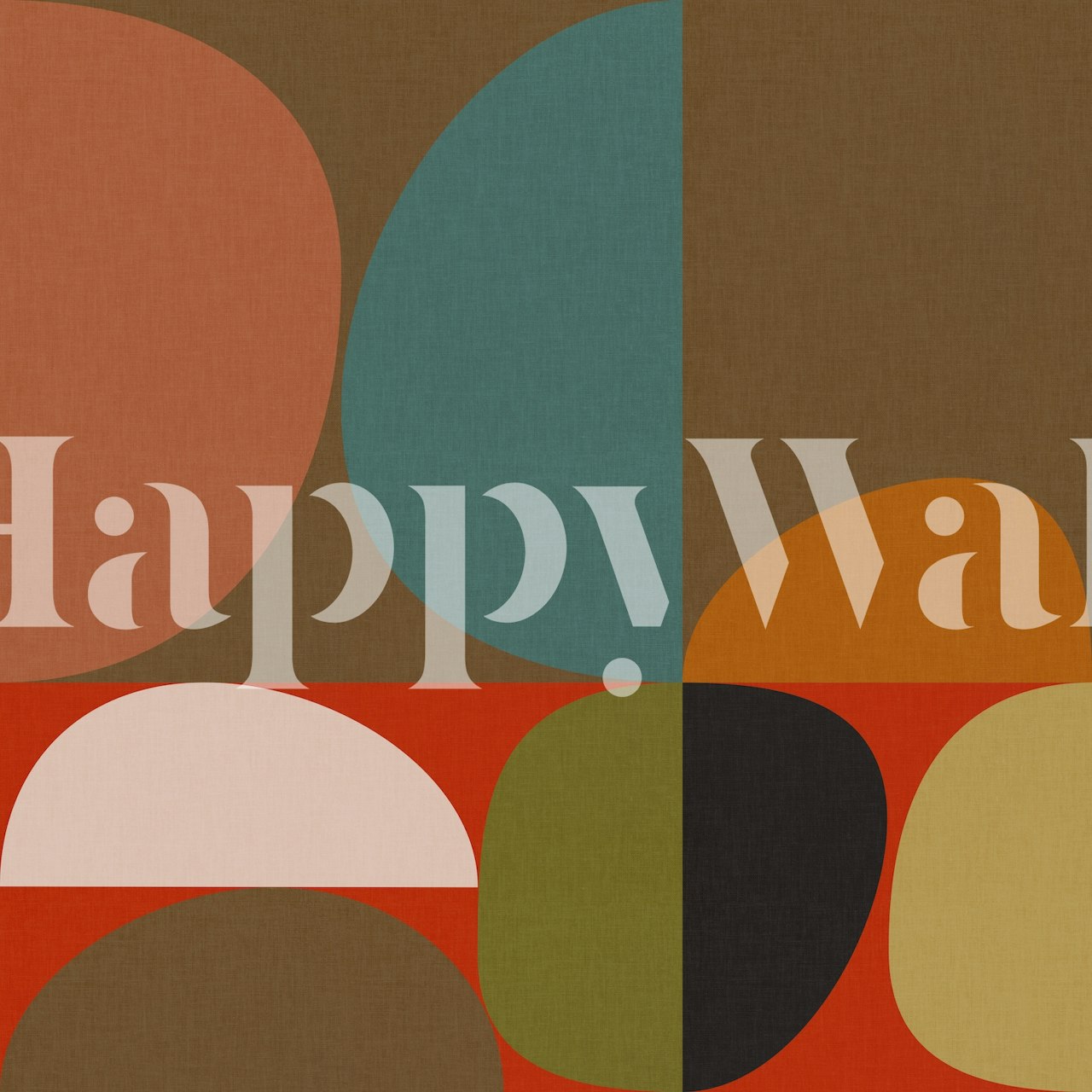 Mid century modern winter wallpaper design