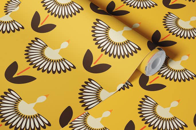 Sunflower Bird Bloomswallpaper roll