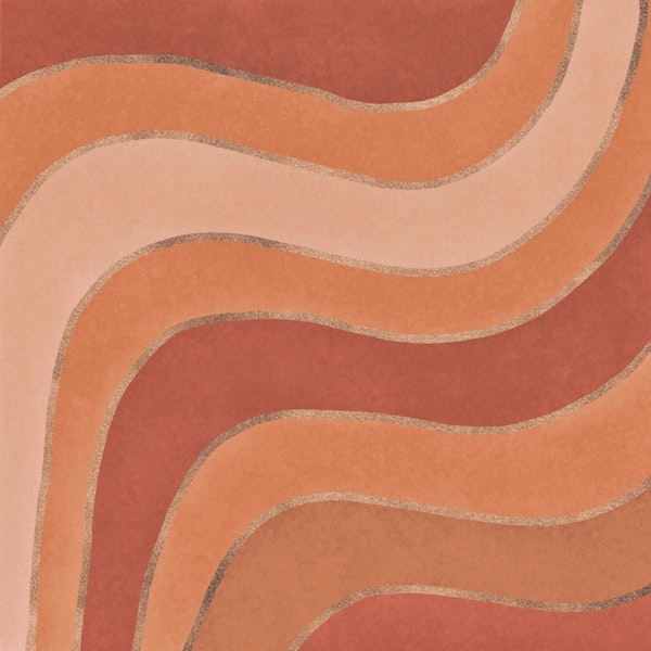 Warm Waves Mid Century Abstract Stripes Ombre