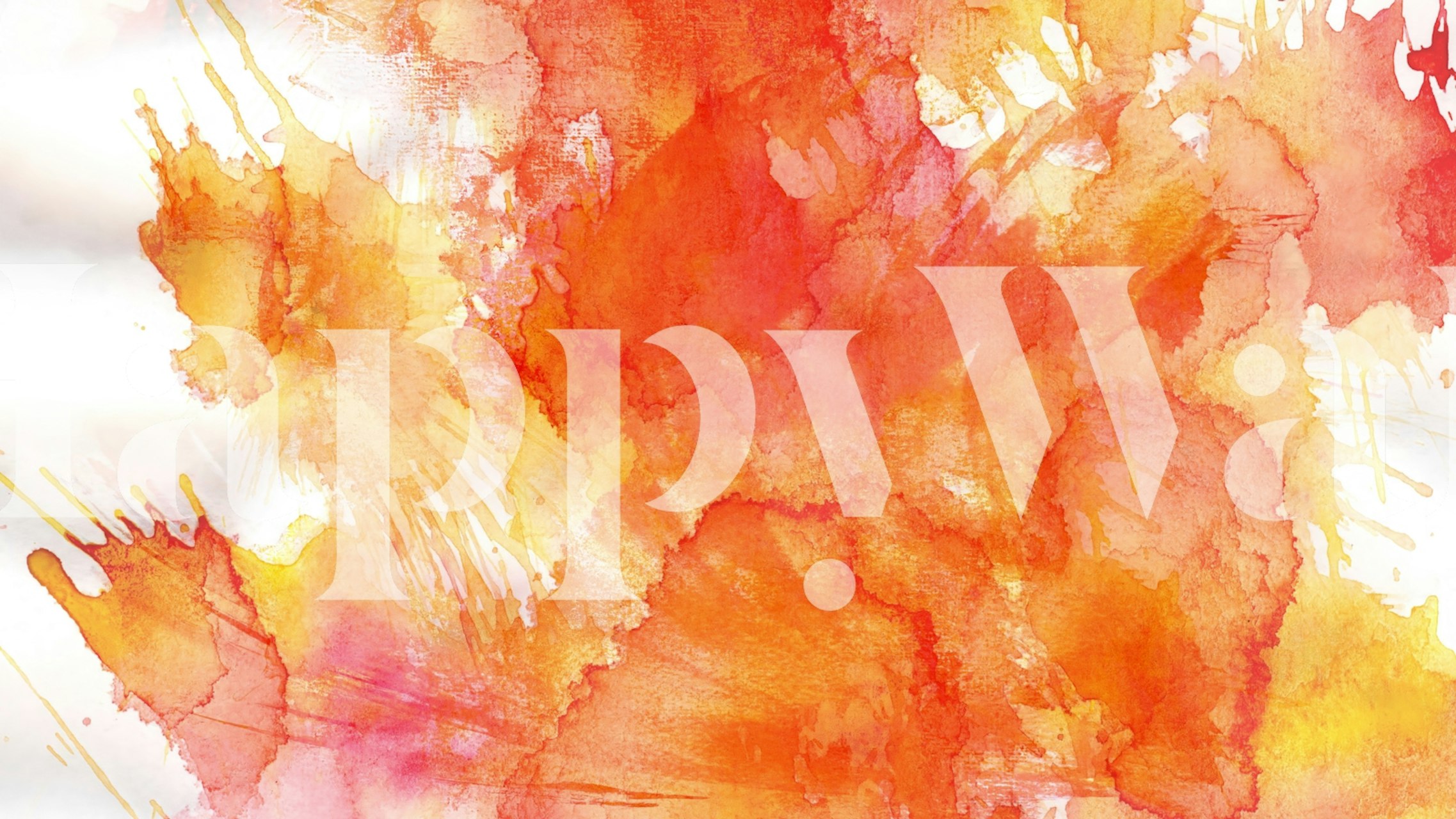 Vibrant orange and yellow abstract watercolor wallpaper