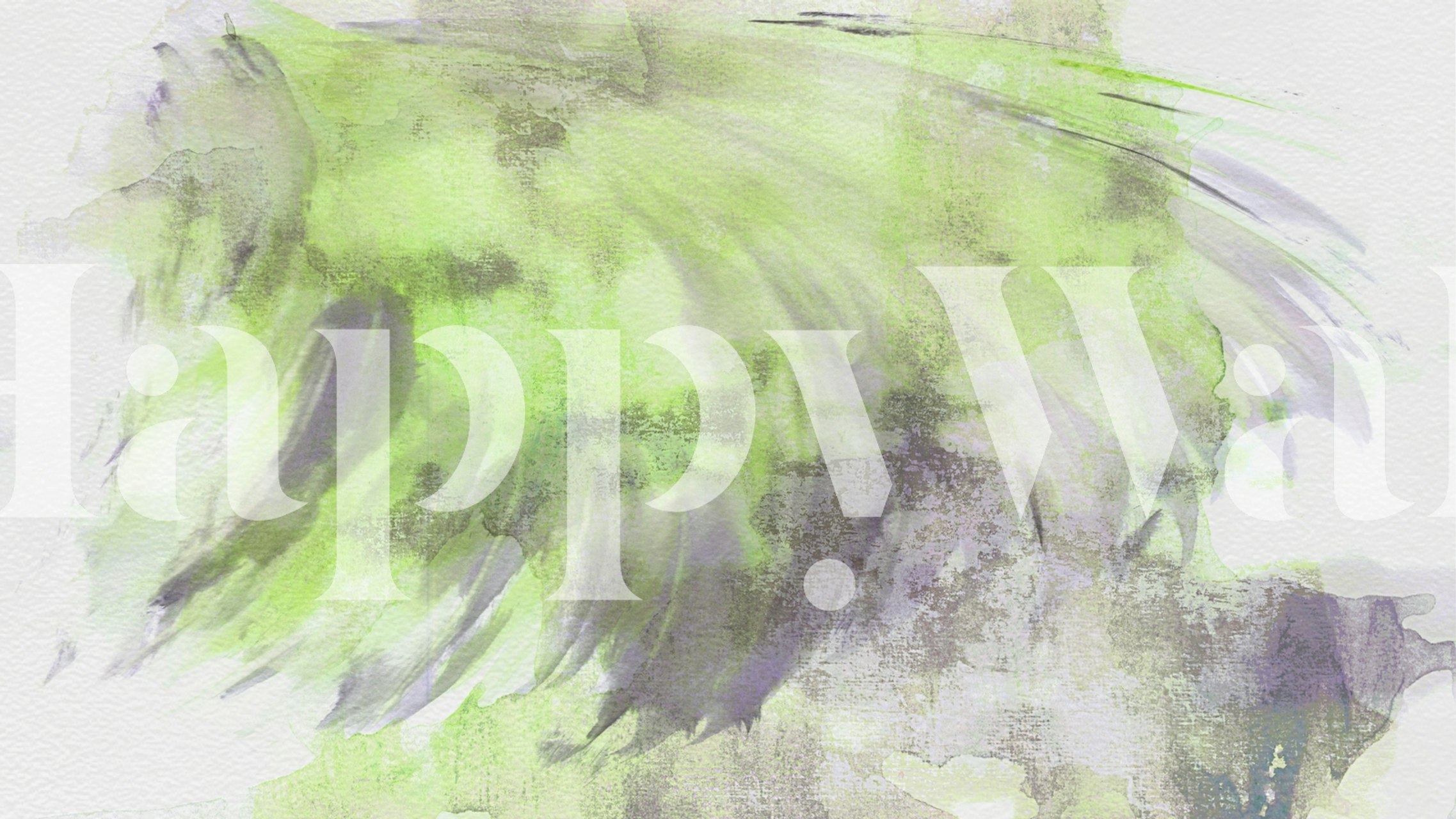 Abstract green and purple brush strokes wallpaper