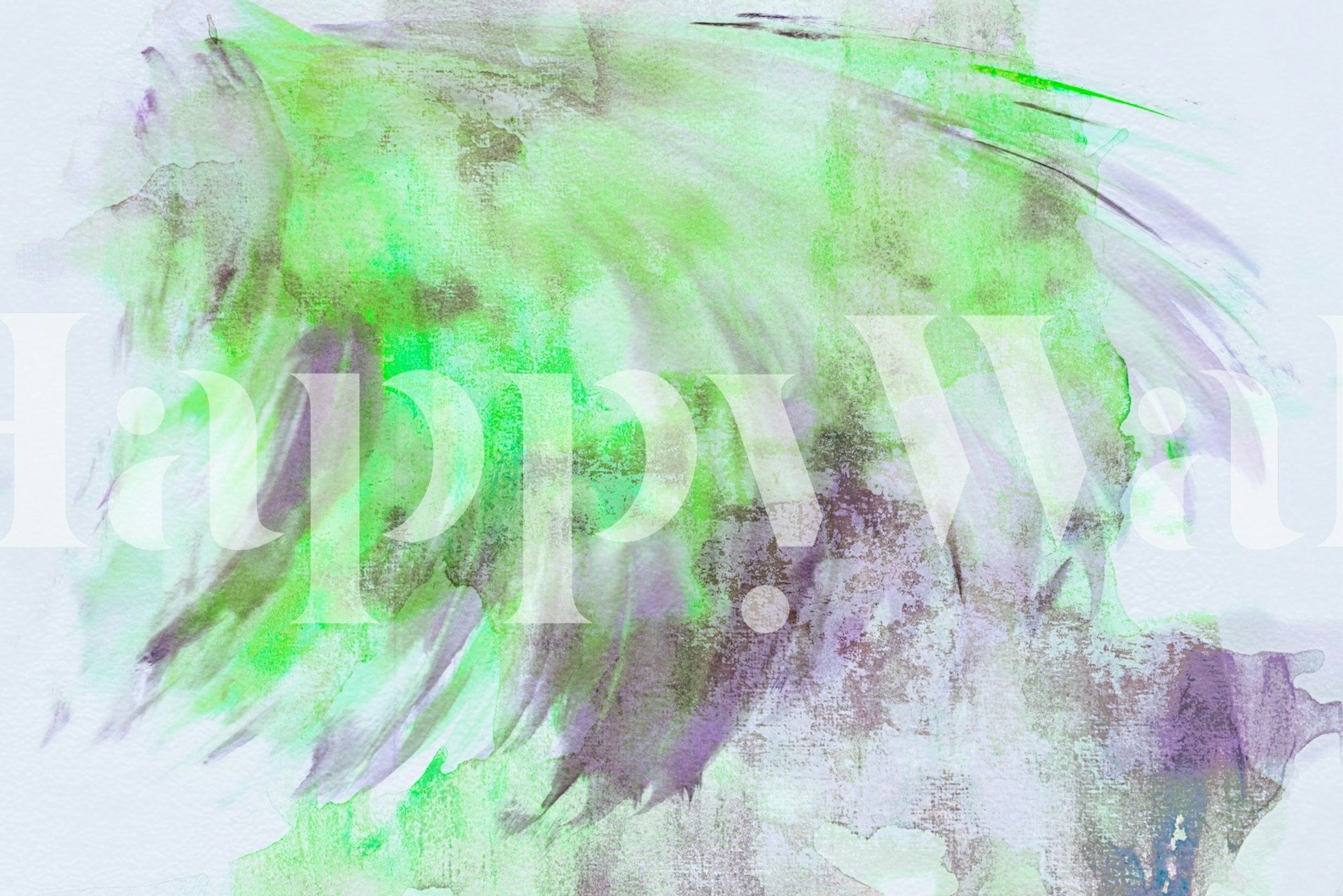 Abstract green and purple brush strokes wallpaper