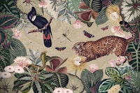 Dangerous Nostalgic Exotic Jungle Landscape I papel pintado