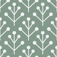 Berry Twig scandi sage green carta da parati