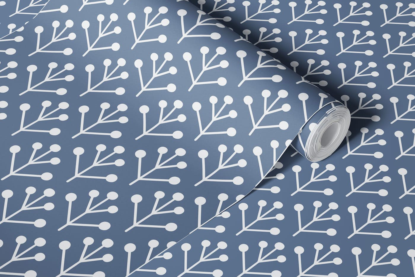 Berry Twig scandi darkblue wallpaper roll