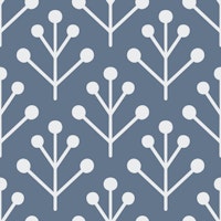 Berry Twig scandi darkblue carta da parati