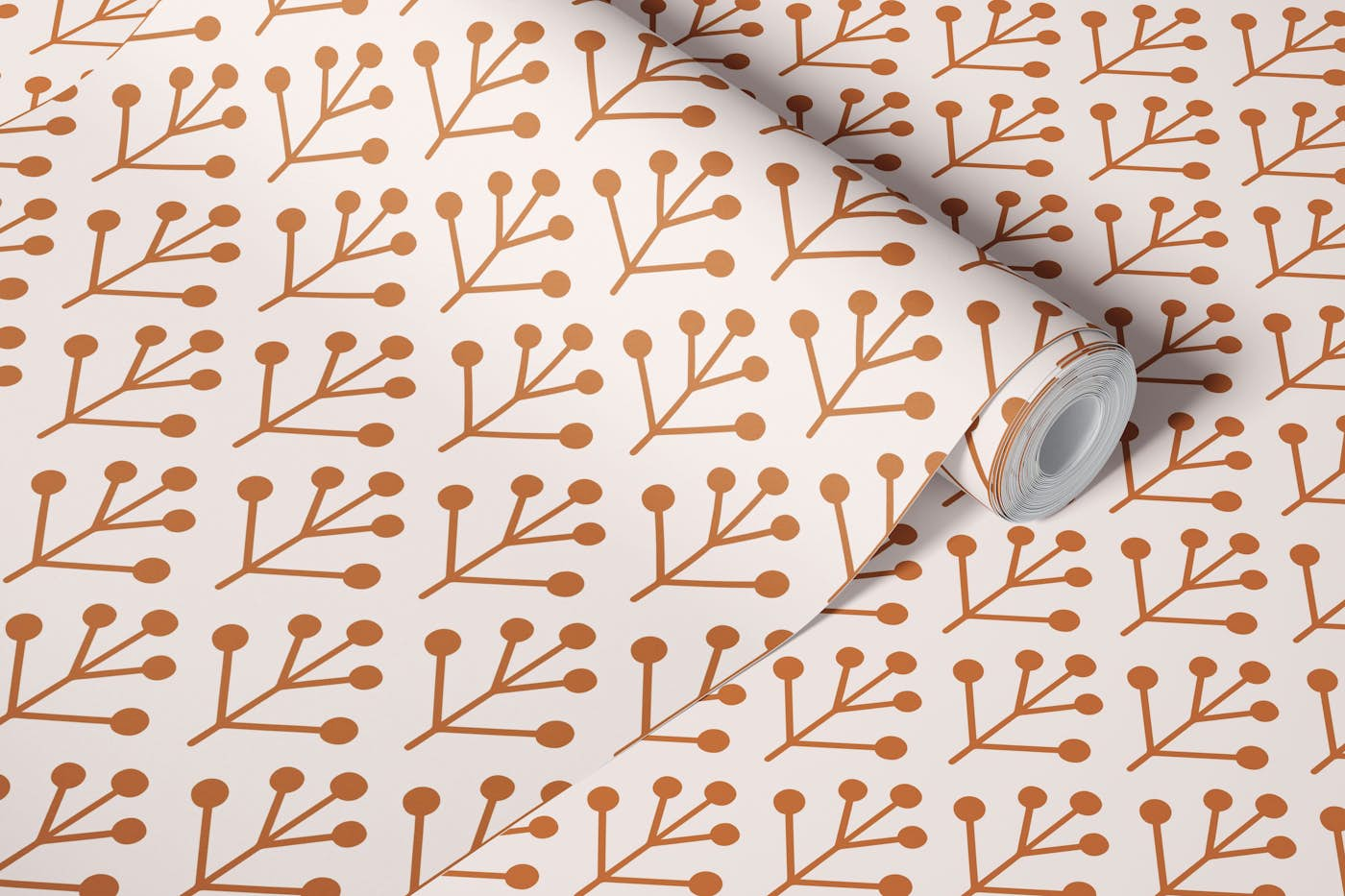 Berry Twig scandi boho brown wallpaper roll