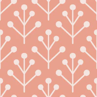 Berry Twig scandi coral blush behang