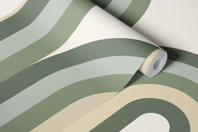 Sage Green Boho Rainbowwallpaper roll