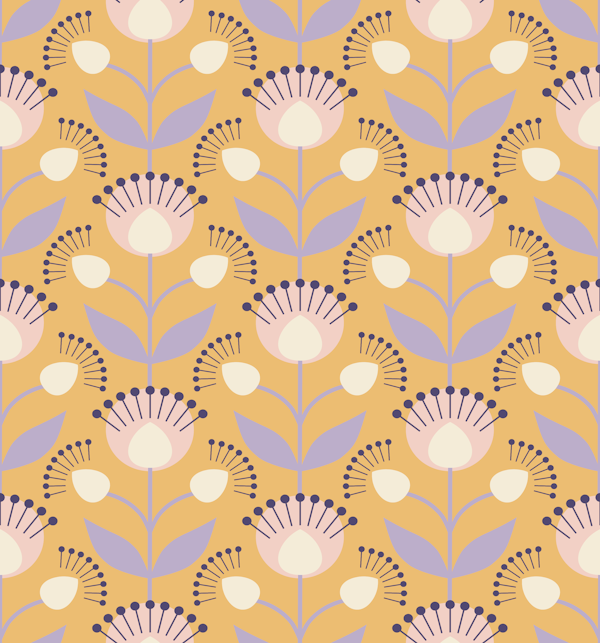 Maximalist floral retro tangerine