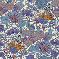 French Indian floral purple tapeta