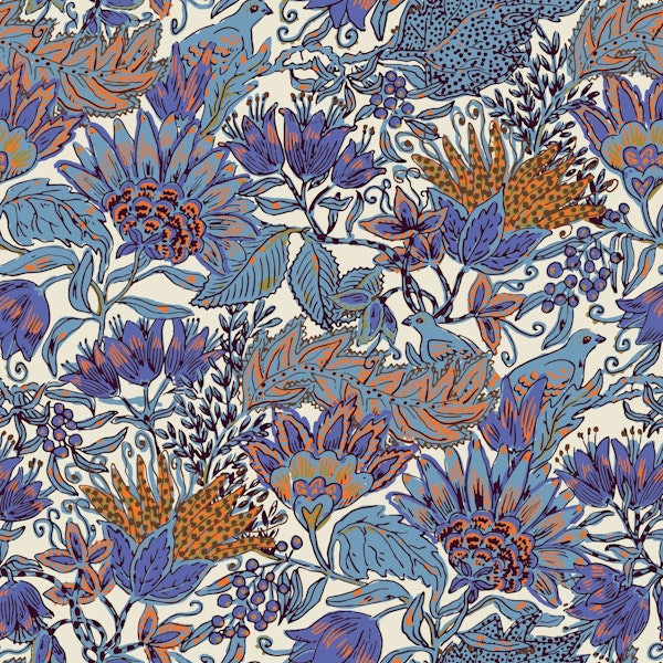 French Indian floral purple