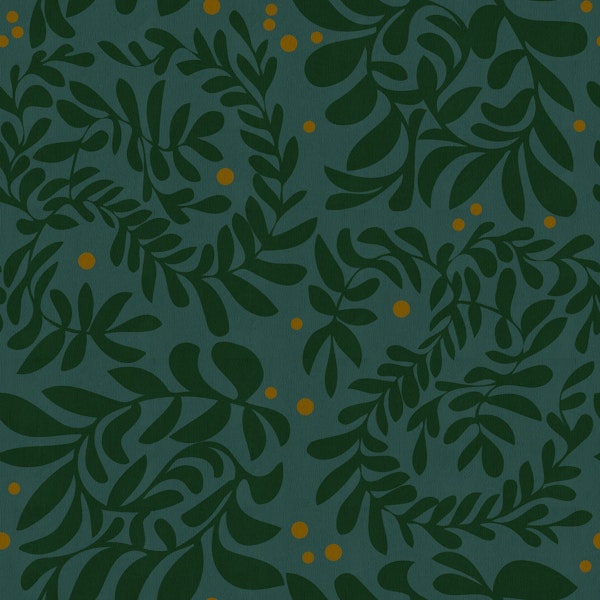 leaves on dark teal