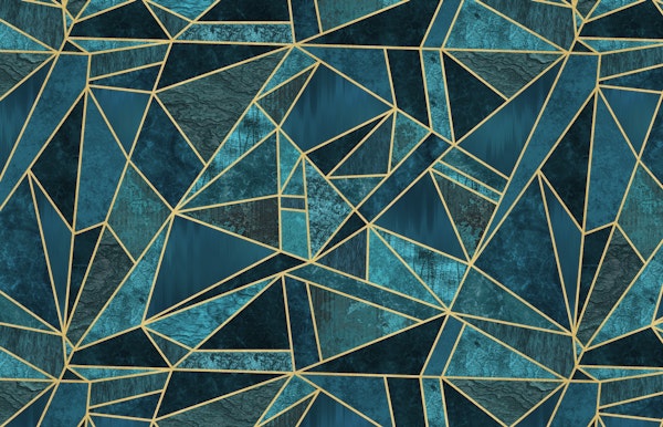 Luxurious Geometry Textured Mosaic Teal