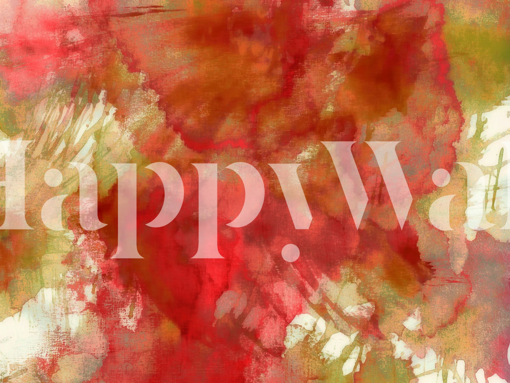 Vibrant abstract red and green floral wallpaper design.