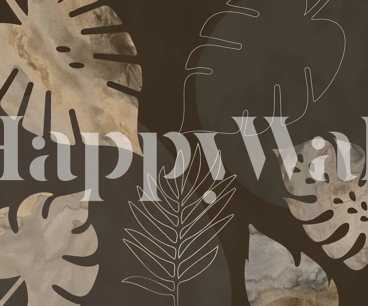 Exotic Foliage Tapete in einem stilvollen Raum