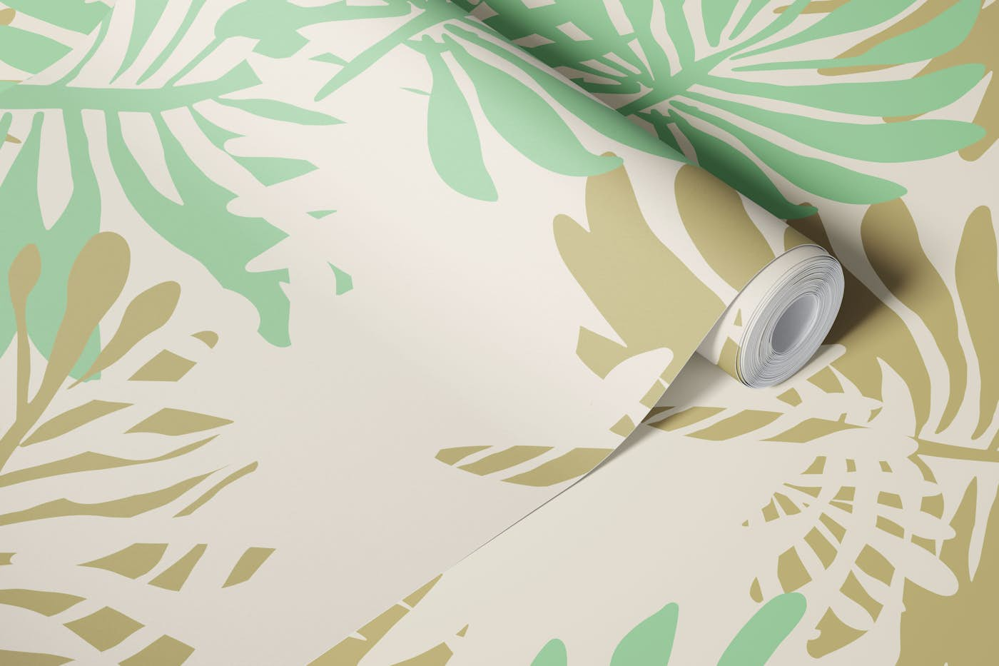 Tropic Fronds Light Green wallpaper roll