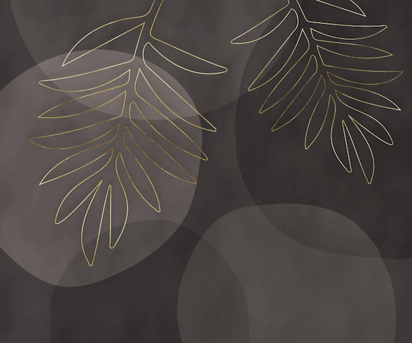 Tropical Foliage Elegance Brown Gold