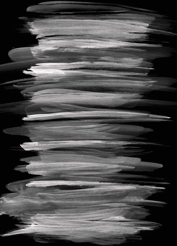 Gray White on Black Abstract 1