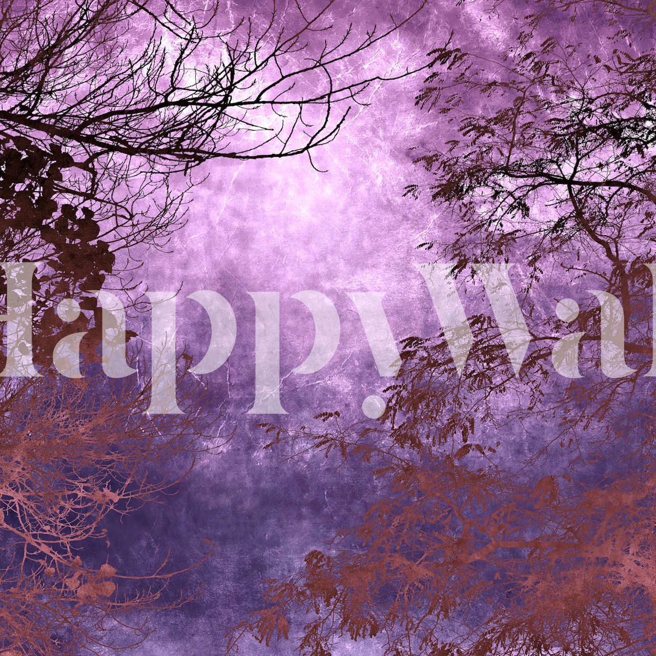 Floral branches with purple hues and textured background wallpaper