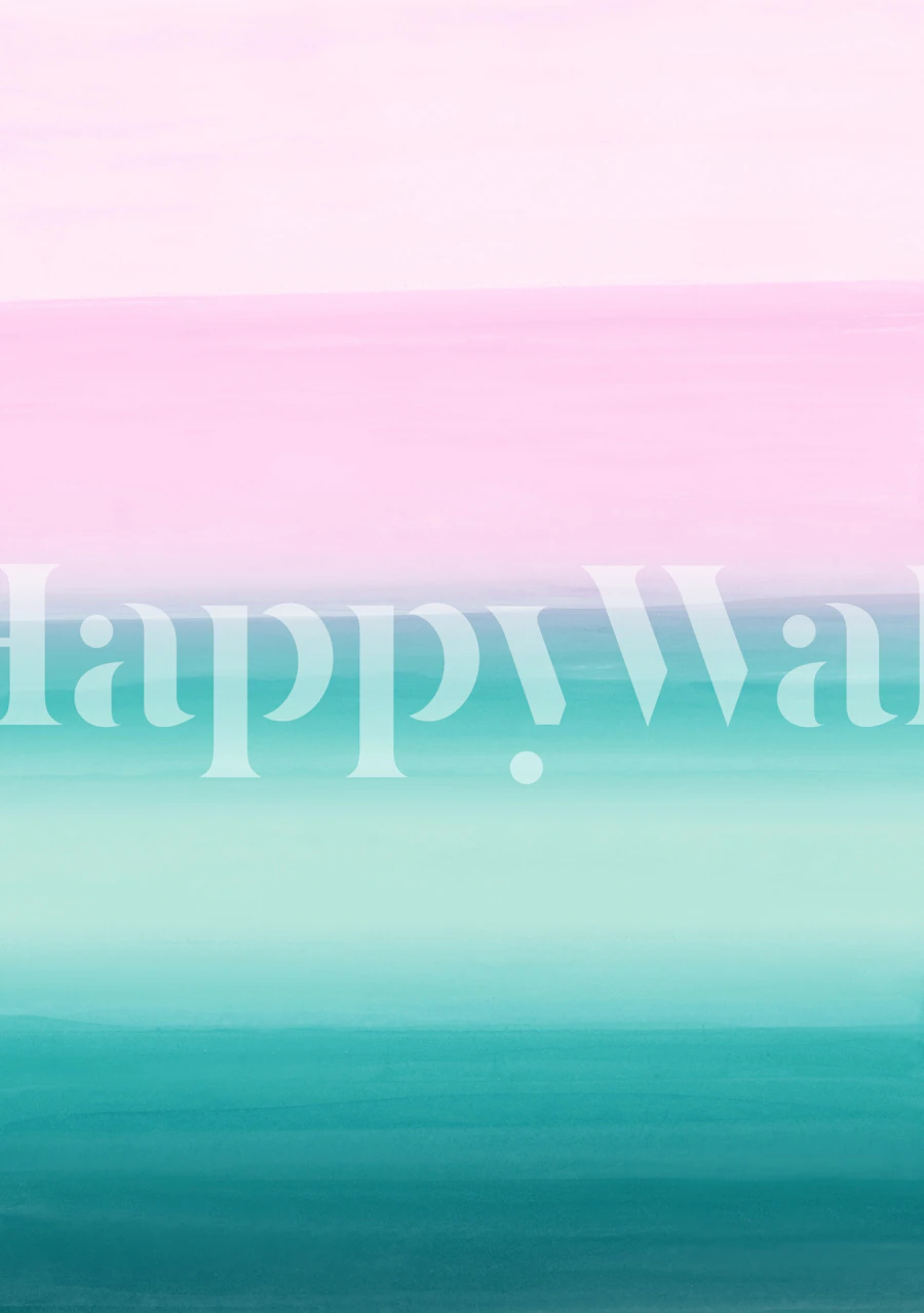 Ombre wallpaper with seafoam teal and soft pink tones