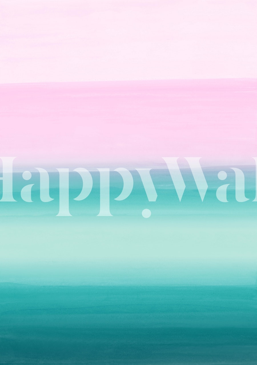 Ombre wallpaper with seafoam teal and soft pink tones