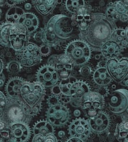 Rusty Elegance Steampunk Teal Gothic Vibe carta da parati