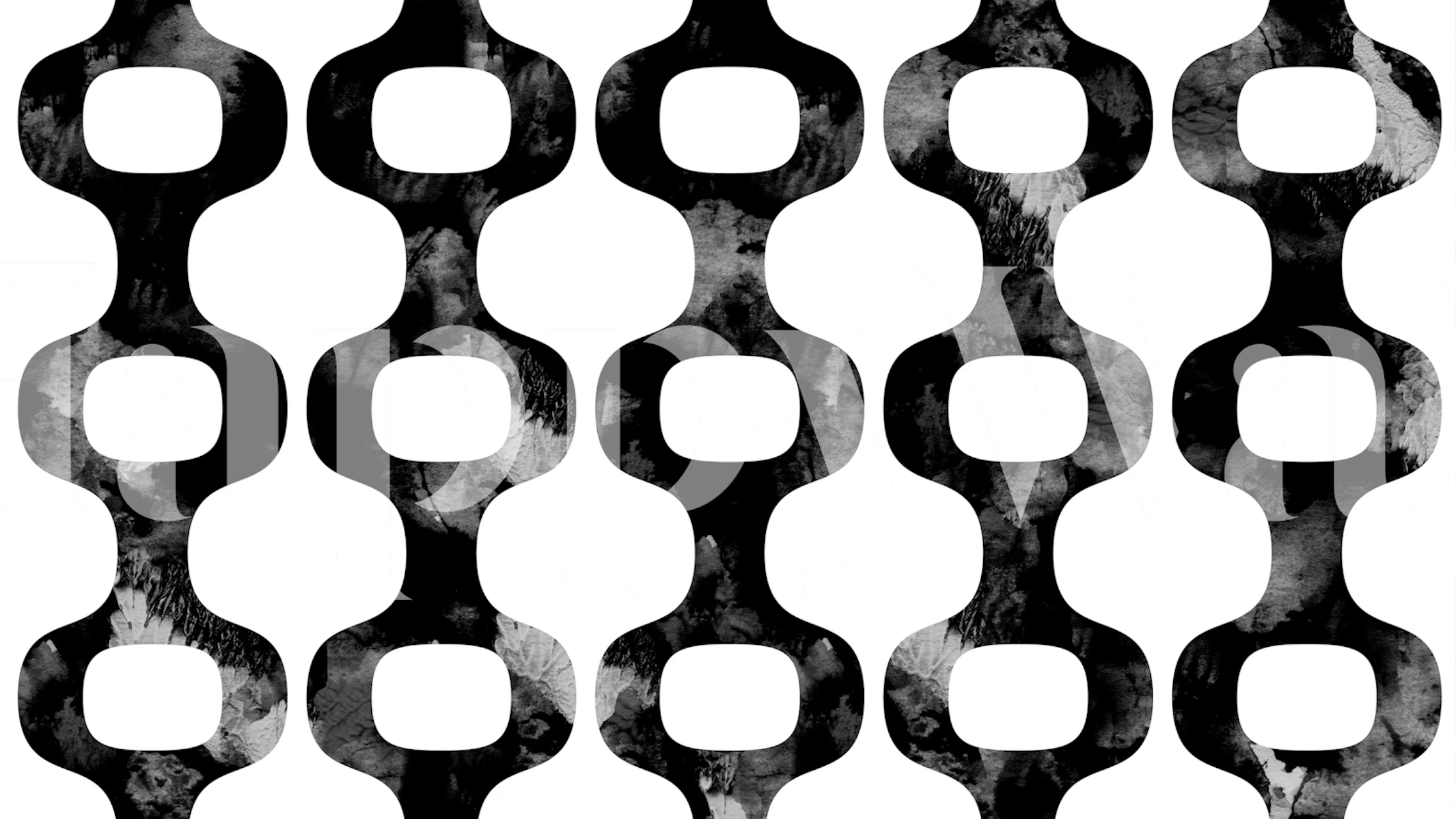 Mid-Century Luxury geometric wall mural in black and white