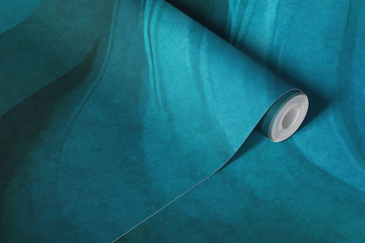 Velvet Flow Abstract Watercolor Emerald Teal wallpaper roll