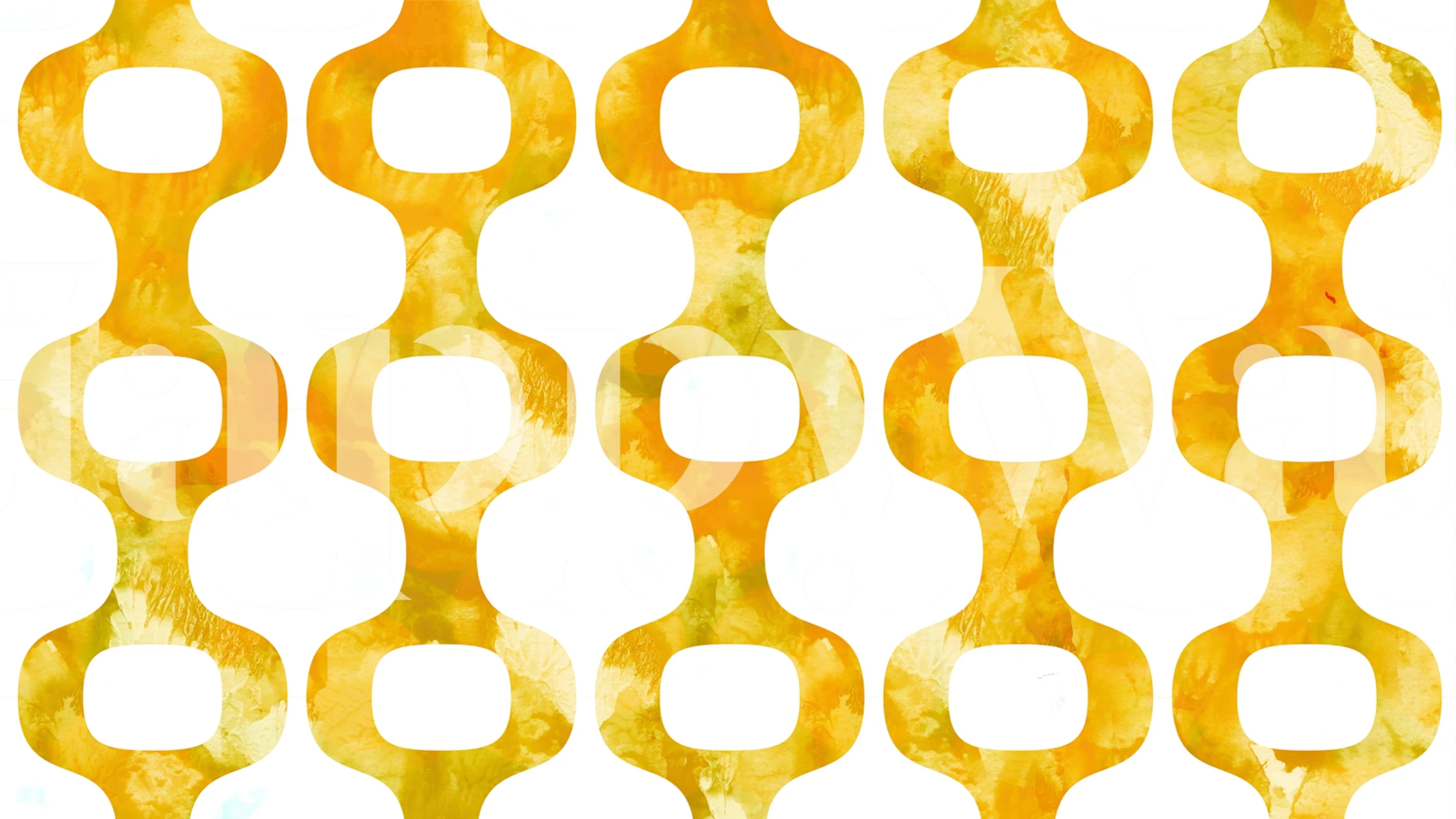 Yellow geometric pattern on white background wallpaper