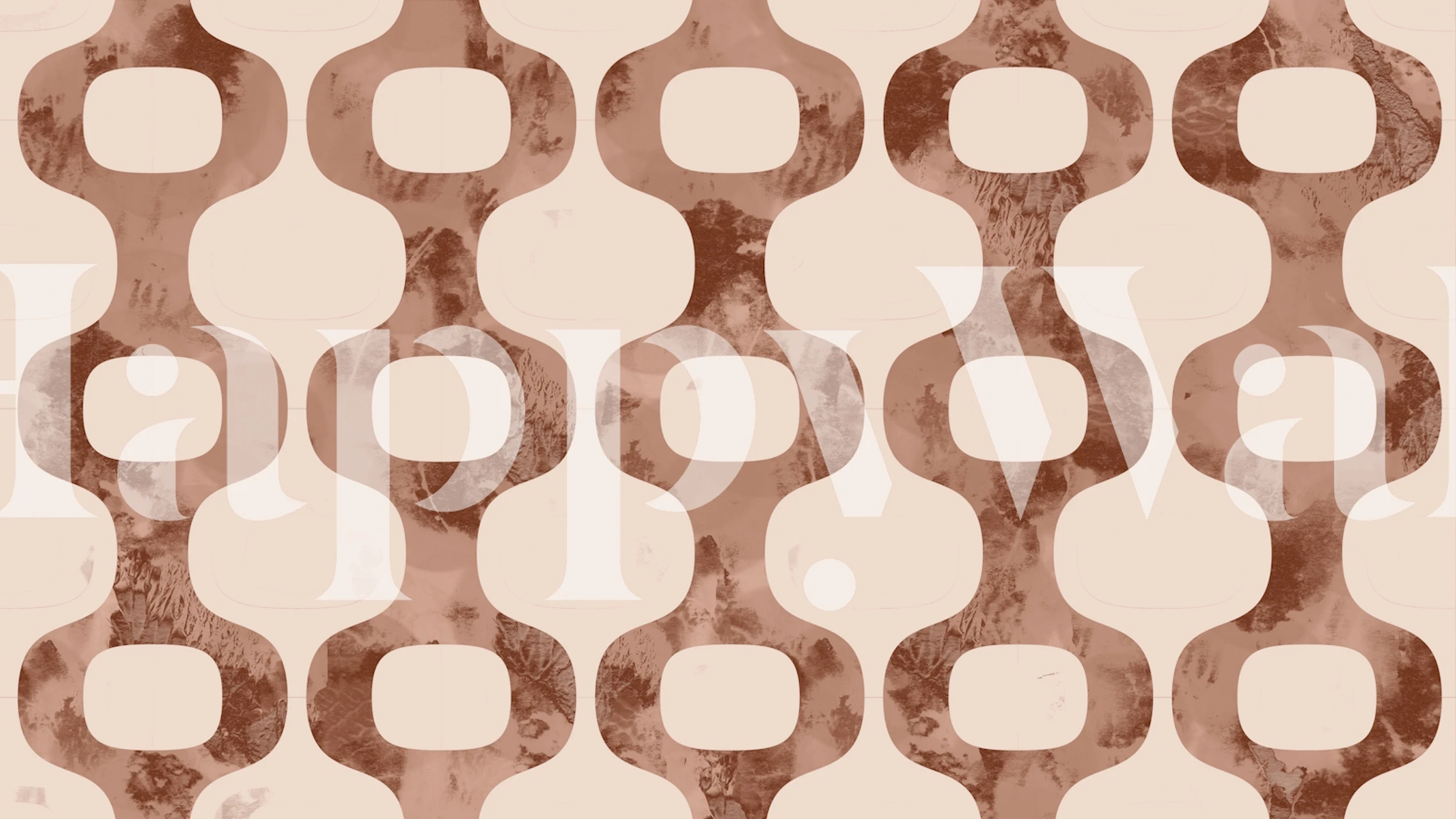 Fotomural vinílico de parede com padrão geométrico de cobre de meados do século com tons quentes de cobre e design retro.