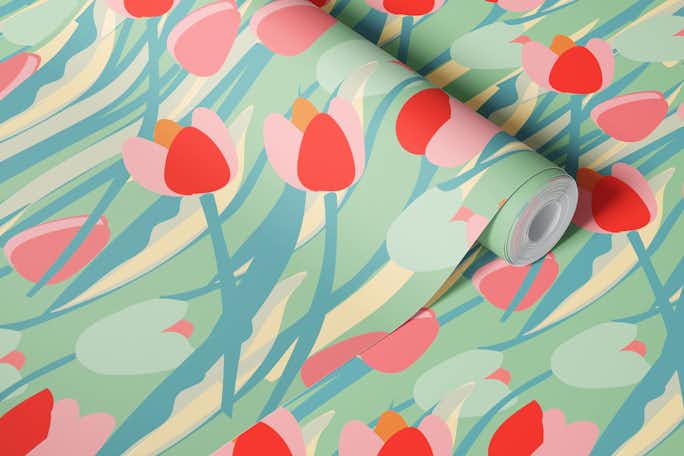 Triumphant Tulipswallpaper roll