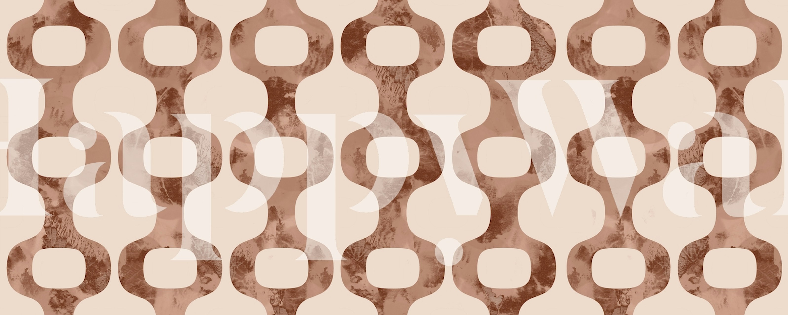 Geometric copper pattern on light pink background wallpaper