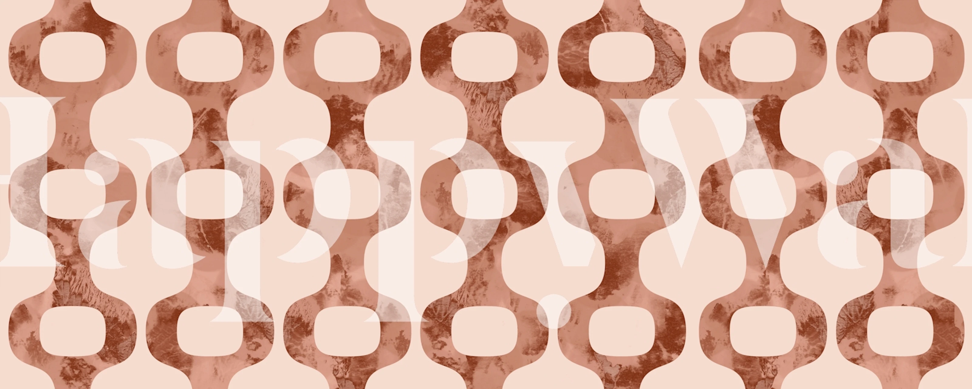 Geometric copper pattern on light pink background wallpaper