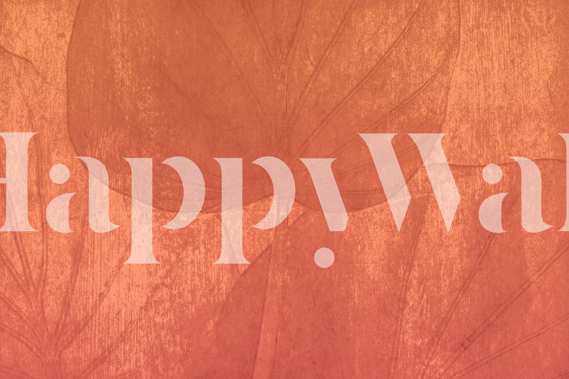 Peach and brown abstract leaf design wallpaper