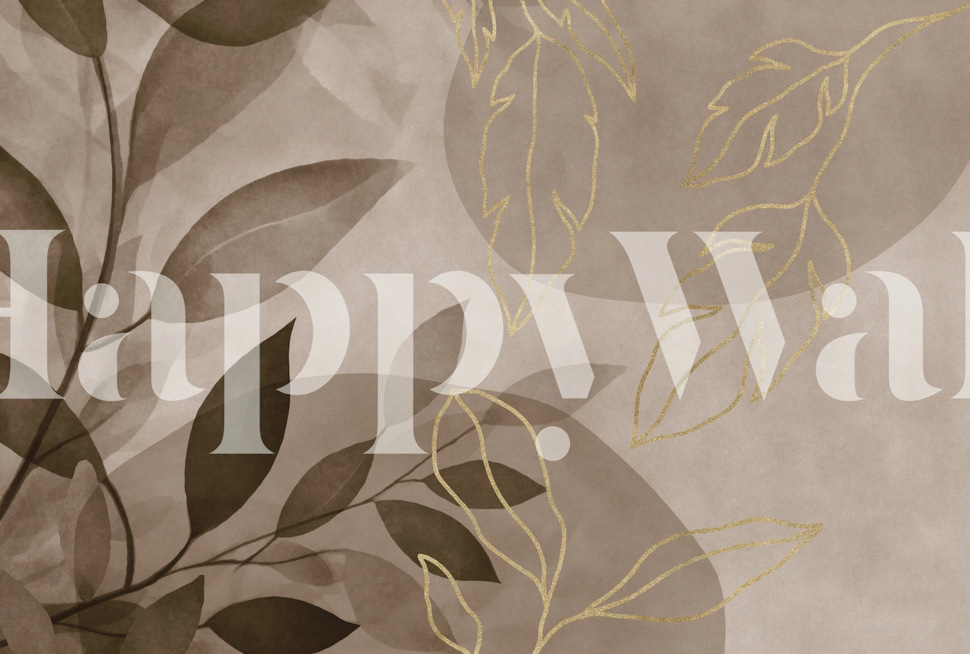 Leafy Elegance Brown Gold dans une pièce