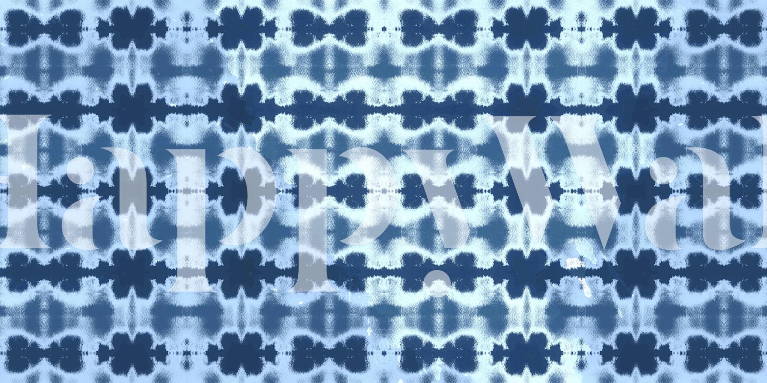 Urban Japanese Blue wall mural with traditional Eastern patterns in calming blue tones.