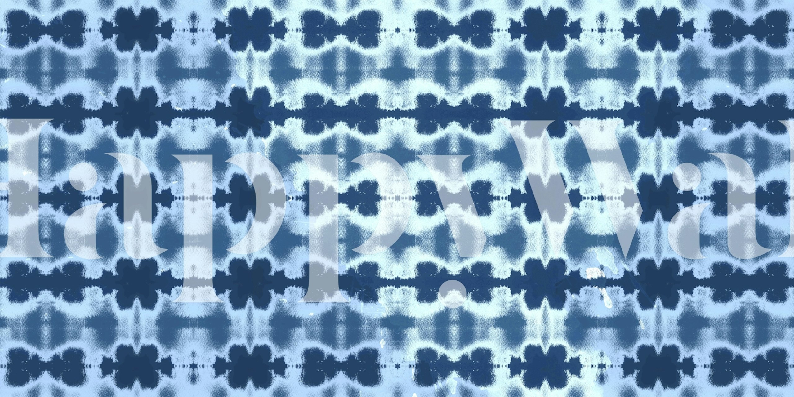 Urban Japanese Blue wall mural with traditional Eastern patterns in calming blue tones.