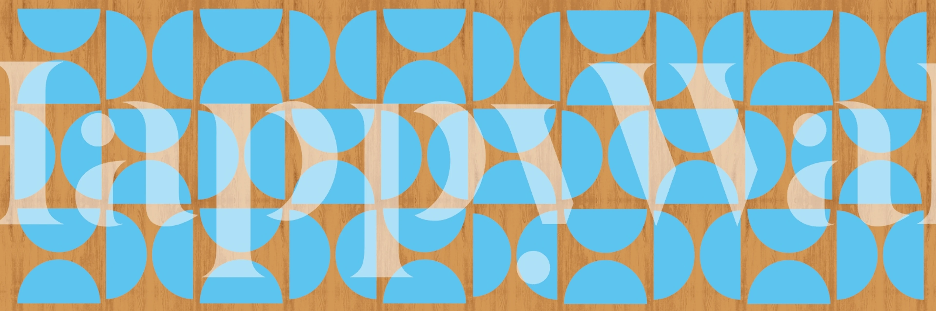 Tapeta Mid-Century Wood w pokoju