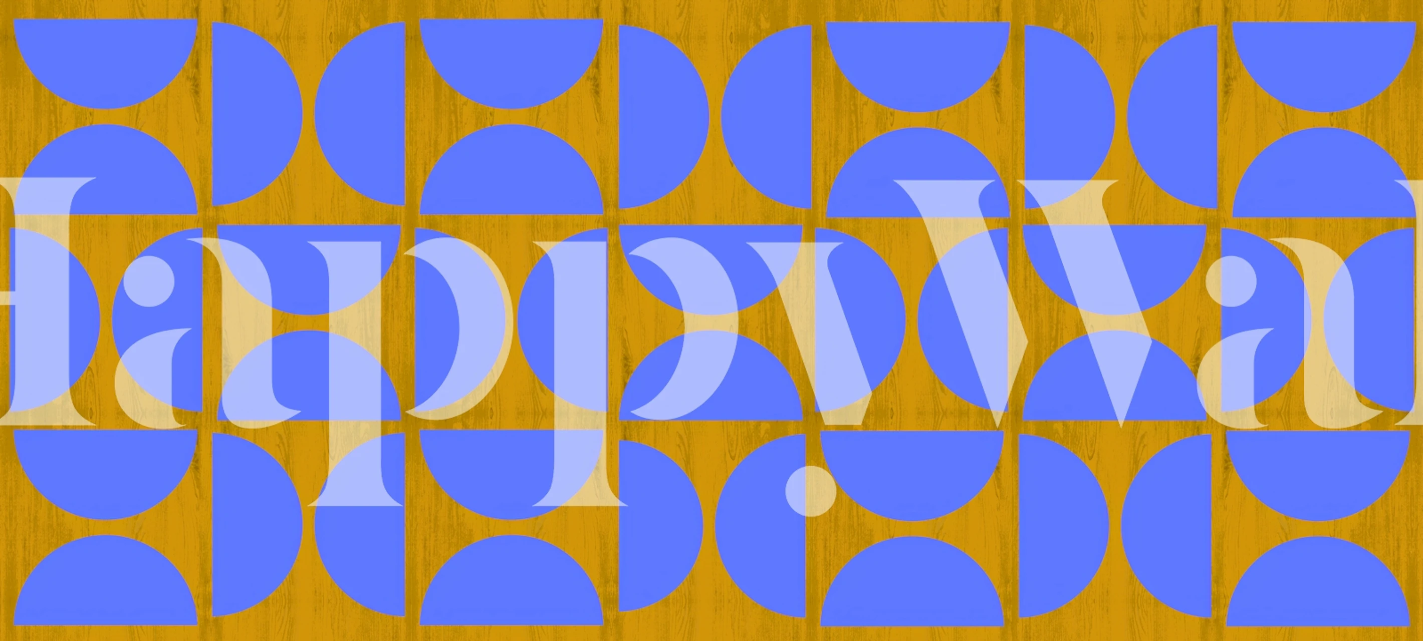 Vivid Mid-Century papel de parede em um quarto