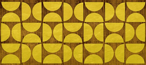 Rustic Wood Mid-Century Gold