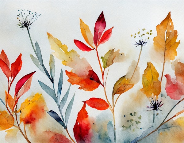 watercolor meadow fall