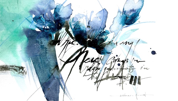 Floral Harmony In Motion Blue Green