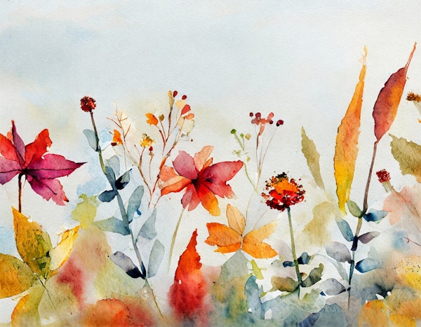 meadow flowers watercolor