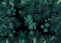Tropical Jungle Night Leaves 1b ταπετσαρία