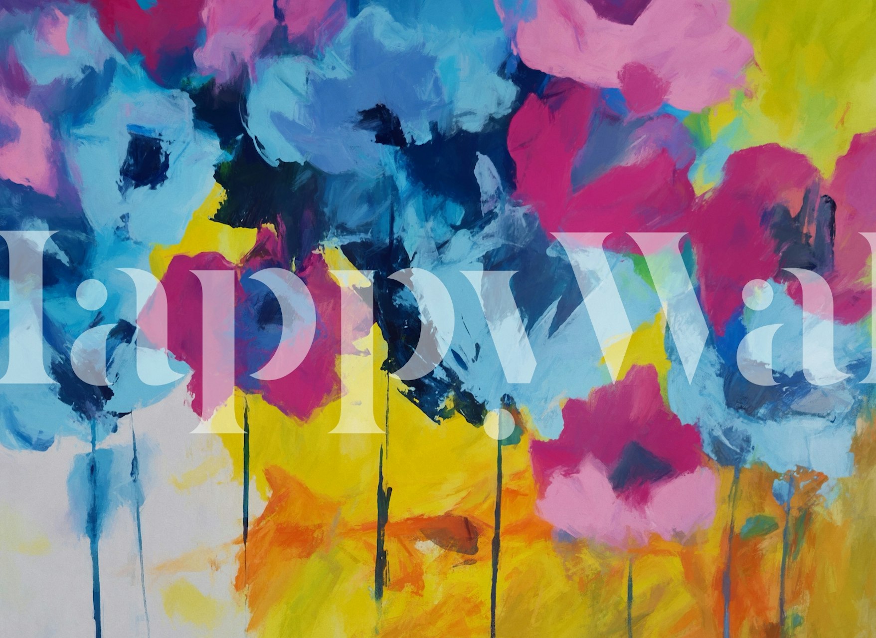 Colorful floral wallpaper design