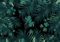 Tropical Jungle Night Leaves 1c ταπετσαρία